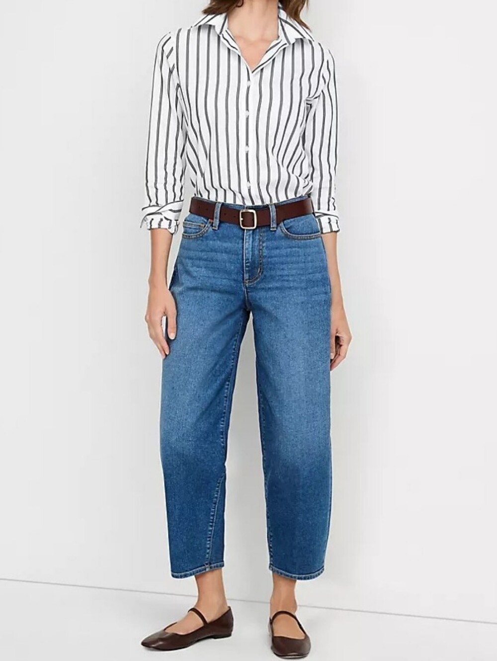 Lands End Womens |2| Recover High Rise Barrel Leg Ankle Jeans in Beau Blue (NWT)